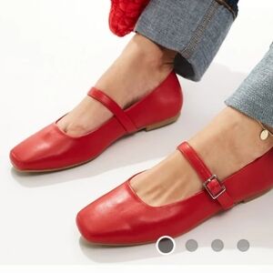 Mary Jane ballet flats in red